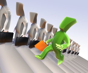 Aufsteiger auf Karriereleiter