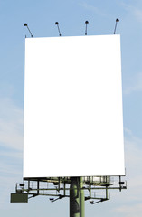 A vertical blank billboard. Clipping paths included.