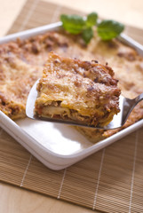 Portion of lasagna