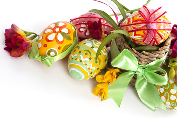 Hand painted decorate easter eggs