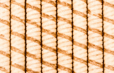 Sweet wafer tubules with the chocolate