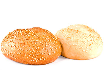 Bread, roll strewed by a sesame