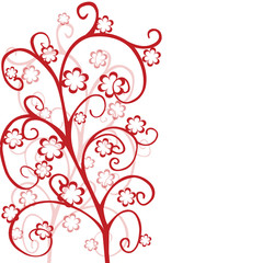 Flowers foliege isolted over white background