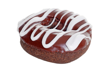 Chocolate Doughnut With Vanilla Icing