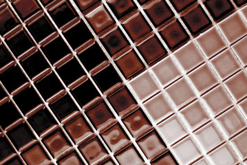 ceramic mosaic tiles in chocolate colour