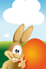 Obraz premium osterhase mit hintergrund ei