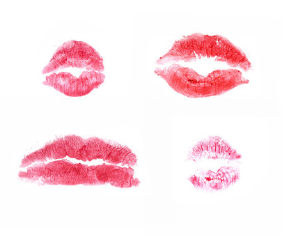 pink kisses mark - set