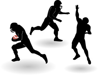 the vector american football silhouettes set