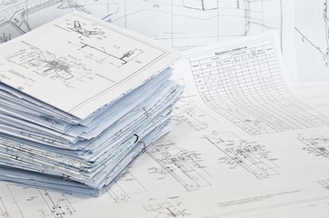 Single-sheet stationery of design and project drawings.