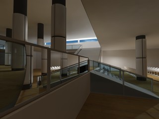 Obraz premium Hospital waiting room, conceptual architecture, clean space.