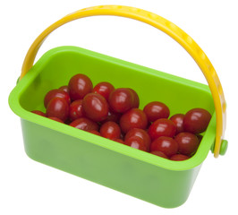 Basket of Fresh Cherry Tomatos