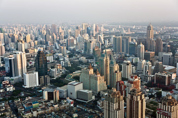 Bangkok skyline with skyscrapers and panorama view