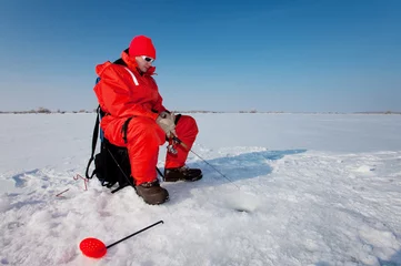 Acrylic prints Fishing Fishing on ice