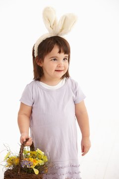 Little girl in Easter costume
