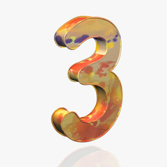 Alphabet - Grunge - Zahl-3