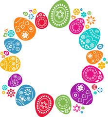Background with colored Easter eggs