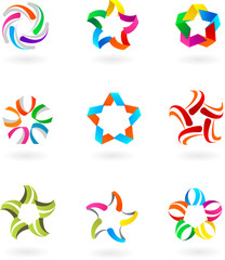 Set of abstract icons and logos - 3
