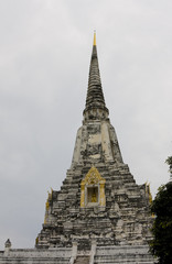 Old stone buddhist stupa in Ayutthaya, Thailand.