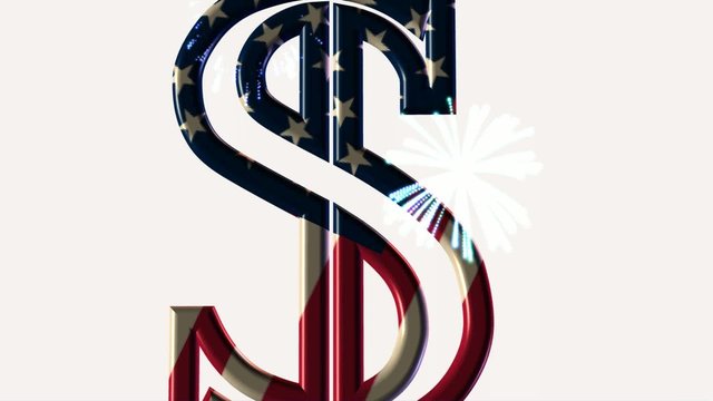dollar and fireworks