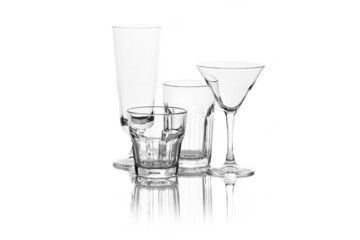 different Wine glasses silhouetted