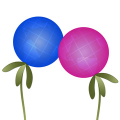 Abstract globes-plants