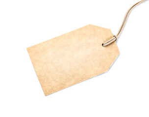 Blank tag isolated on white.