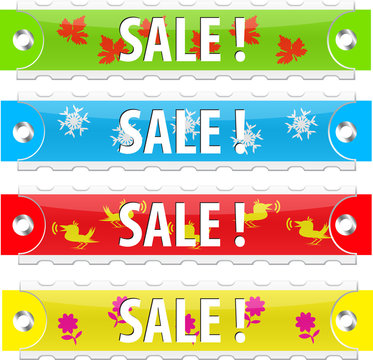 Vector glossy sale tag buttons.