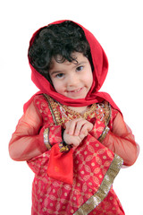 Enfant avec costume d'indienne