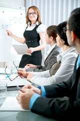 Business people at the meeting