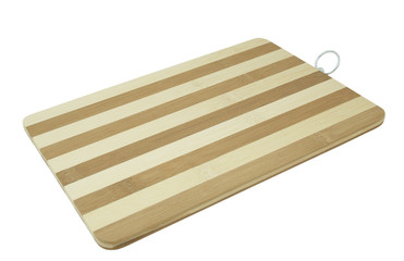 Empty striped bamboo hardboard isolated over white background