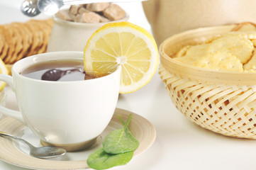 cup of tea and  cookies