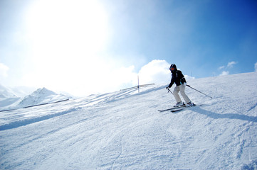 Girl Skiing