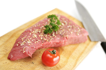Raw steak
