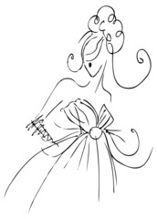 Woman Wedding dress white and black 1