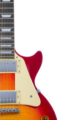 sunburst electric guitar isolated on white background