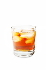 Fototapeta na wymiar Glass with drink with ice