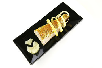 single tuna served on plate