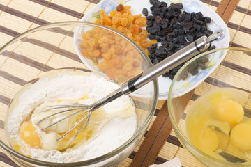 series of images of kitchen ware. Dough