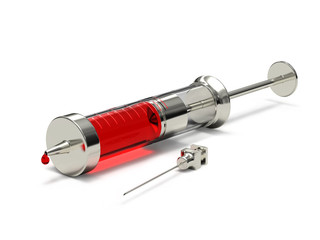 Medical syringe.