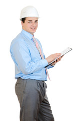 An engineer isolated on white background