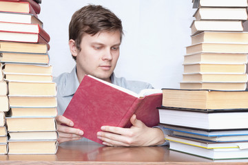 man between books