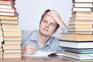 man between books