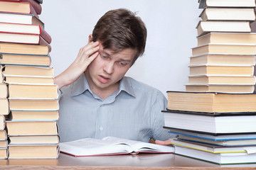 man between books