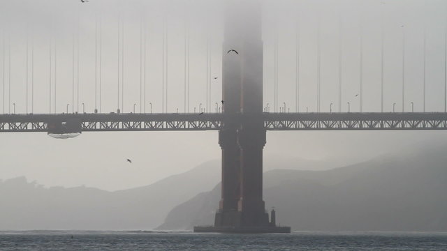 Golden gate bridge with fog