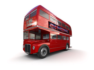 Fototapeta na wymiar London Bus - isolated on white