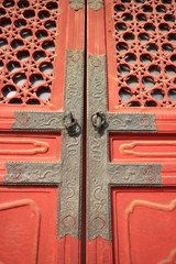 Beijing: royal dragon door carving of the Forbidden City