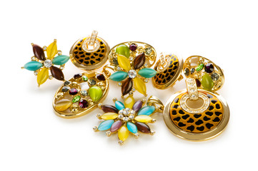 Jewellery isolated on the white background