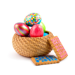 Easter still life on white background