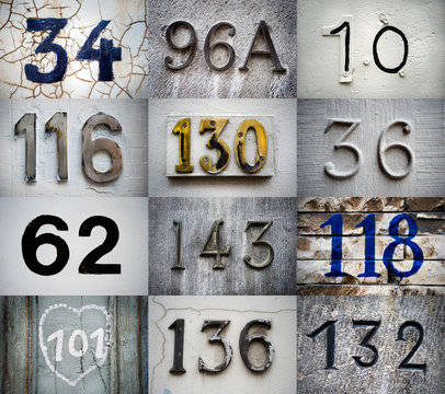 Set of street numbers