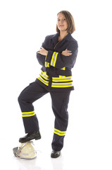 Fototapeta premium Junge Feuerwehrfrau in Uniform